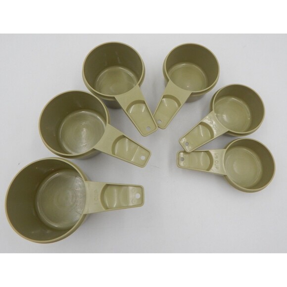 Tupperware Measuring Cups Complete Set of Six Olive Avocado Sage Green 761 - Picture 3 of 10